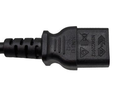 DINIC Netzkabel Schutzkontaktstecker gerade auf C13, schwarz